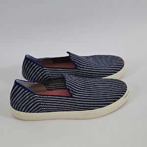 Rothy's Riviera Stripe blue and white striped Original Slip on Sneaker sz 8